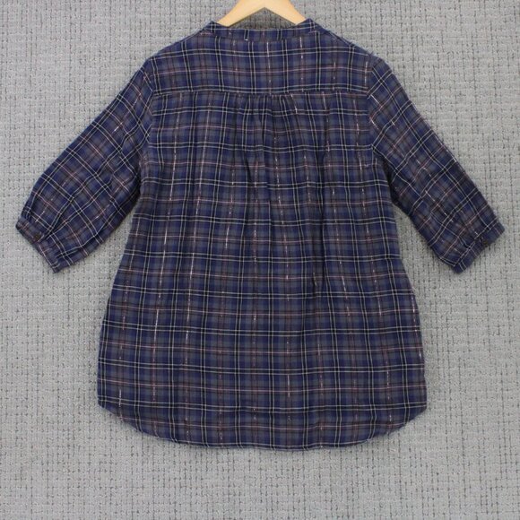 Mo:vint By Anthropologie Womens Small Multicolor Peplum Tunic Button Up Top NWT - Picture 7 of 9